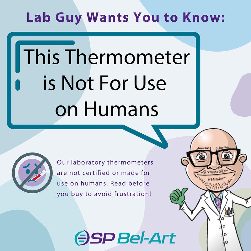 SP Scienceware SP Bel-Art, H-B Easy-Read General Purpose Liquid-In-Glass Laboratory Thermometer; -10 to 225C, Total Immersion, Environmentally Friendly (B60305-0000) - Image 3